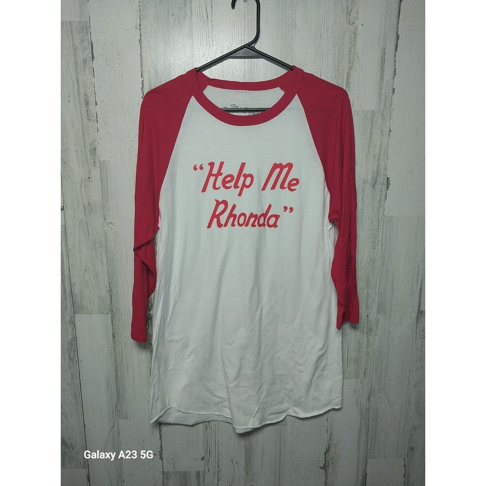 Beach Boys Help Me Rhonda Raglan Baseball Tee Red White Medium